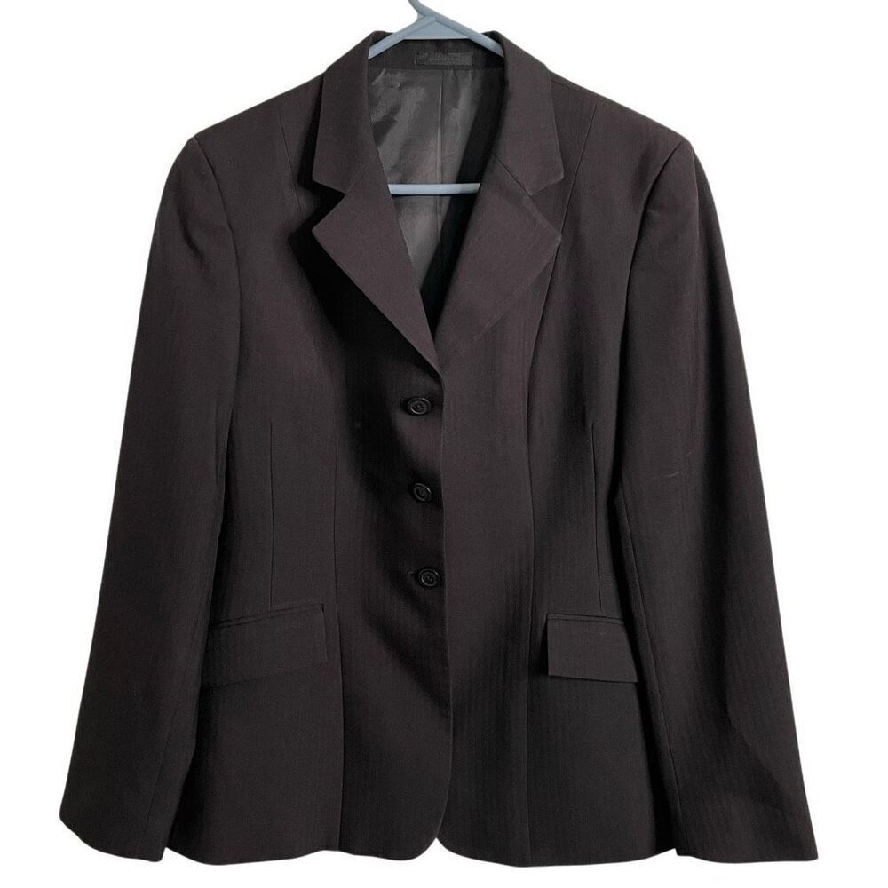 R.J. Classics Womens English Show Coat 10R Black Herringbone Equitation Show Jum
